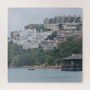 huizen, wolkenkrabbers, hongkong, puzzel, stad; legpuzzel