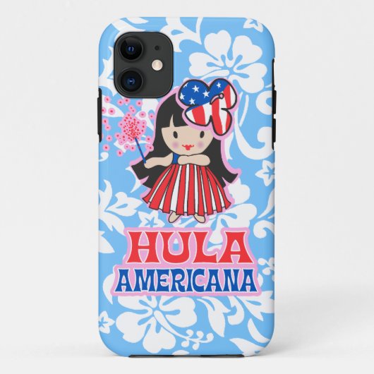 Hula Americana Hula Girl Patriotic iPhone 5 Coque (Dos)