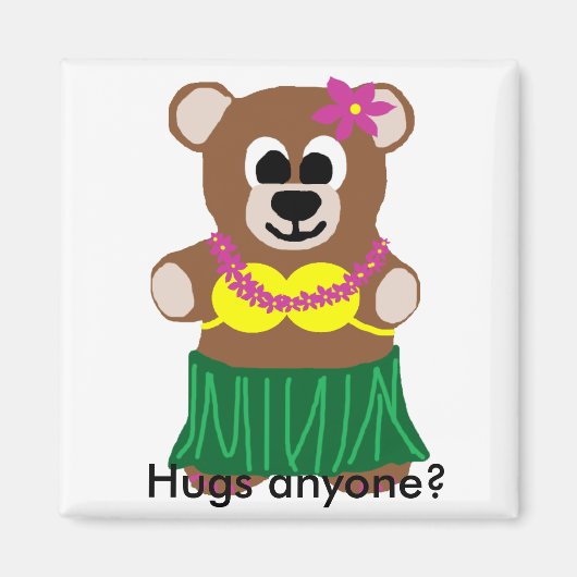 Hula bear, Hugs qui que ce soit ? aimant (Devant)