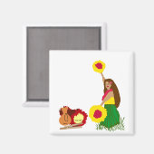 Hula Dancer avec son aimant Hawaiian Instruments (Recto/Verso)