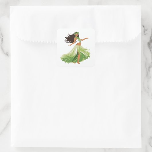 Hula Dancer Grass Rok Hawaiiaanse Sticker (Tas)