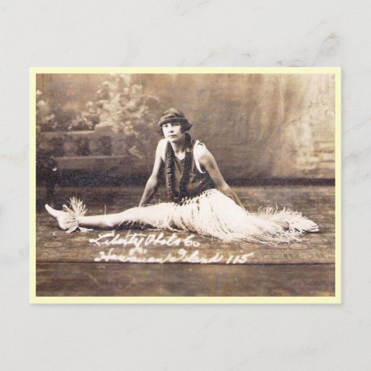 Hula Dancer, Hawaii Vintage Briefkaart (Voorkant)