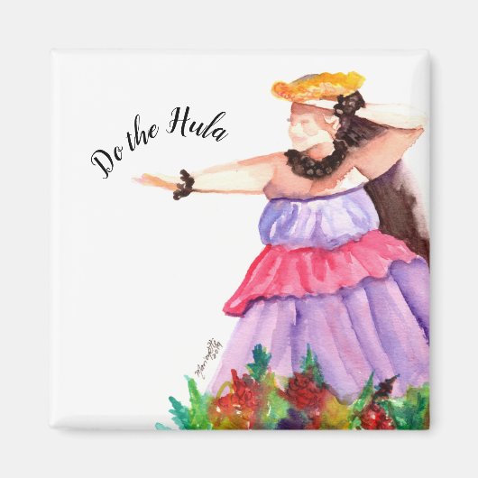 Hula Dancer Hawaiian Magnet Magneet (Voorkant)