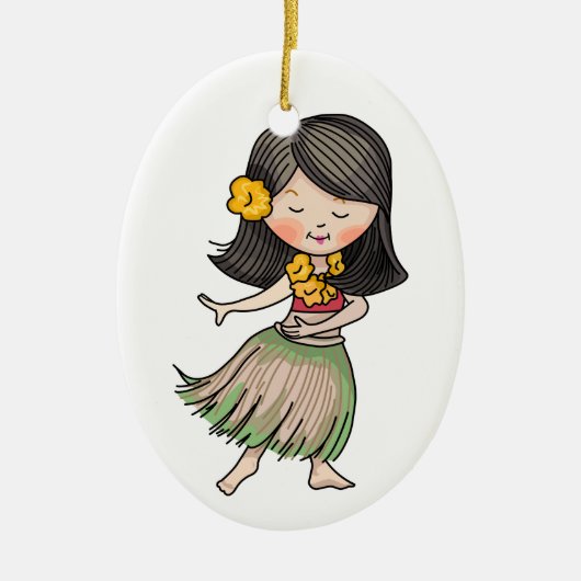 Hula Dancer Keramisch Ornament (Voorkant)