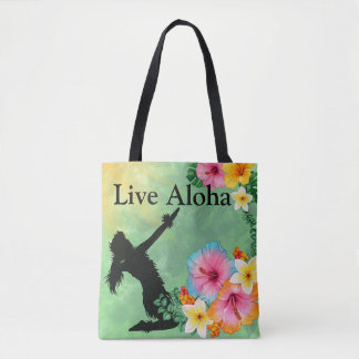 Hula Dancer Live Aloha Tropische Bloemen Draagtas