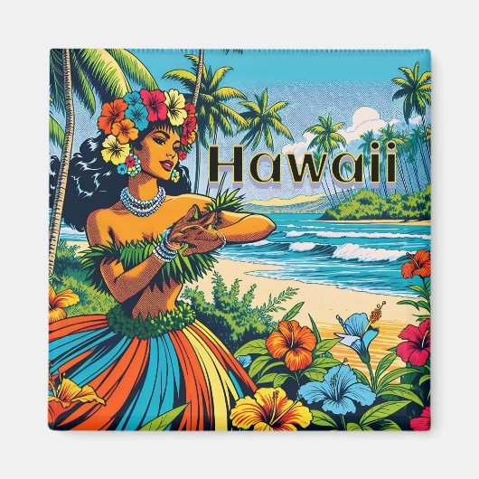 Hula Dancer op de Hawaïaanse eilanden Magneet (Voorkant)