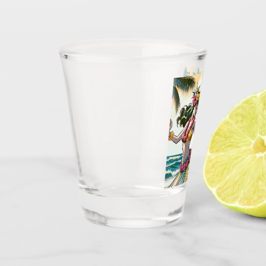 Hula Dancer op Hawaï Shot Glas (Links)