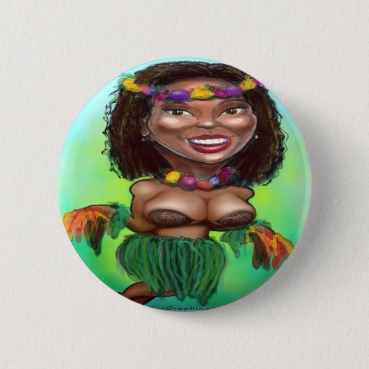 Hula Dancer Ronde Button 5,7 Cm (Voorkant)