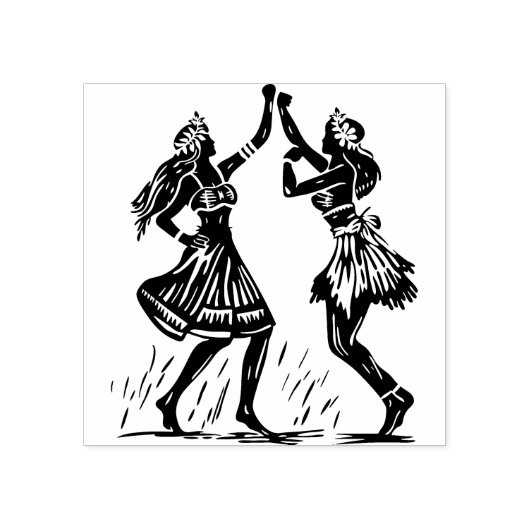 Hula Dancer Rubber Stamp Rubberstempel (Afrduk)