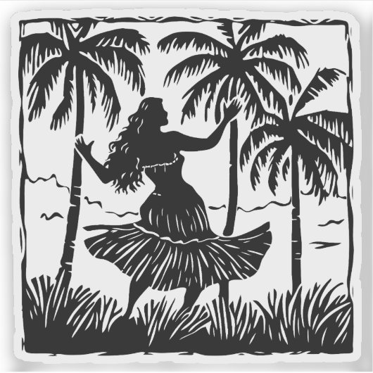 Hula Dancer vinyl sticker (Voorkant)