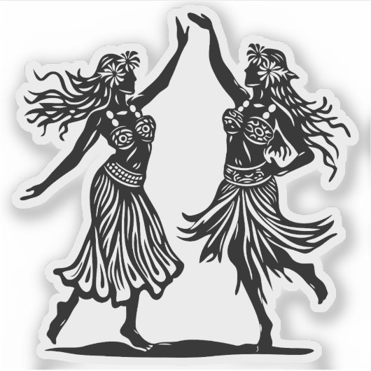 Hula Dancers vinyl sticker (Voorkant)