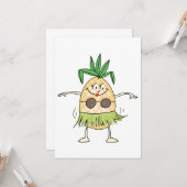 Hula Dancing Pineapple Kaart (Voorkant / Achterkant in situ)