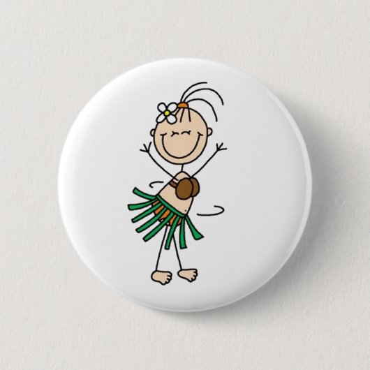 Hula Dancing Stick Figuur Ronde Button 5,7 Cm (Voorkant)