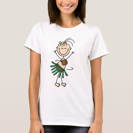 Hula Dancing Stick Figuur T-shirt (Voorkant)
