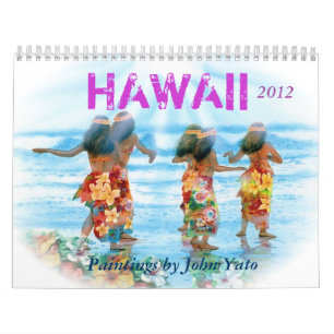 HULA-DANKERS MET VLOEISJEUS-OVAL JPEC, HAWAII KALENDER