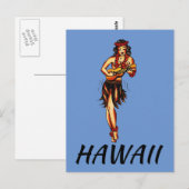 Hula Girl - Carte postale Hawaii Vintage (Devant / Derrière)