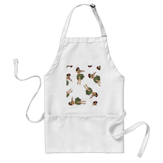 Hula Girl Dancing Pattern Standaard Schort (Voorkant)