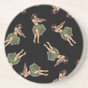 Hula Girl Dancing Pattern Zandsteen Onderzetter