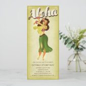 Hula Girl Luau Party Invitations Kaart (Staand voorkant)