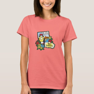 Hula Girl Mele Kalikimaka Hawaiian Xmas Cartoon T-shirt