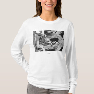 Hula Girl met Outrigger Canoe Hawaii-foto T-shirt