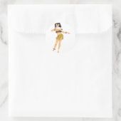 Hula Girl Ronde Sticker (Tas)