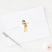 Hula Girl Ronde Sticker (Envelop)