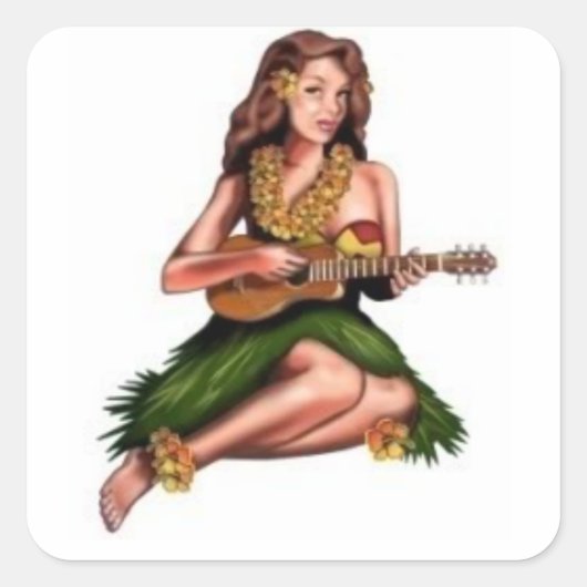 hula girl stickers (Voorkant)