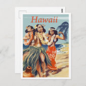 Hula Girls op het strand van Hawaii Briefkaart (Voorkant / Achterkant)