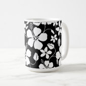 HULA HAÏIENNE (HIBISCUS) MUG DE CAFÉ NOIR (Devant droit)