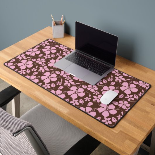 HULA HAWAIEN (HIBISCUS) MARRON/ROSE (Bureau 2)