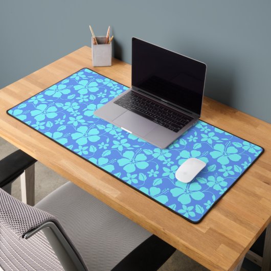 HULA HAWAIEN (HIBISCUS) PERVENCHE/TEAL (Bureau 2)