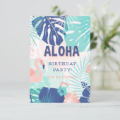 Hula Hawaiian Luau Thème Anniversaire Invitation (Debout devant)