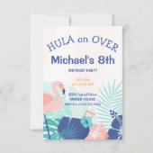 Hula Hawaiian Luau Thème Anniversaire Invitation (Dos)