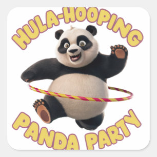 Hula hooling panda parti autocollant