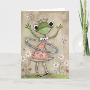 Hula Hoop Frog (version 2) - Carte d'anniversaire