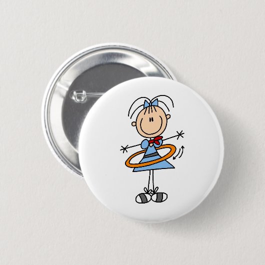 Hula Hoop Girl Button (Voorkant /achterkant)