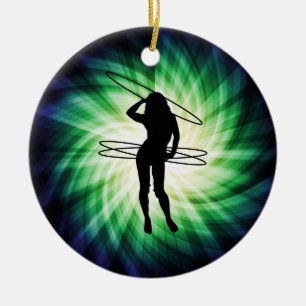Hula Hoop Girl; Cool Keramisch Ornament