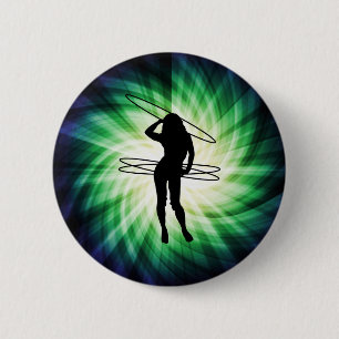Hula Hoop Girl; Cool Ronde Button 5,7 Cm