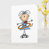 Hula Hoop Girl Kaart (Gele Bloem)