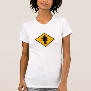 Hula Hoop Girl Traffic Sign T-shirt