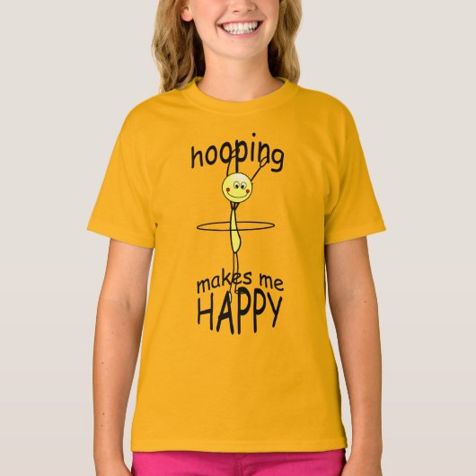 Hula Hoop Hooping Happy Funny T-shirt (Devant)