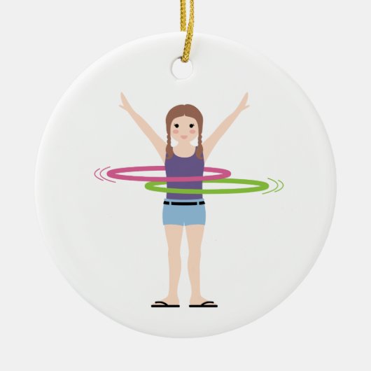 Hula Hoop Keramisch Ornament (Voorkant)