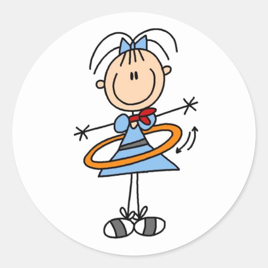 Hula Hoop Meisje Sticker (Voorkant)