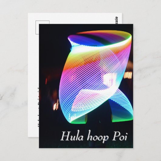 Hula hoop Poi twirler Briefkaart (Voorkant / Achterkant)