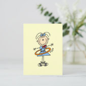 Hula Hoop Stick Figuur T-shirts en cadeautjes Briefkaart (Staand voorkant)