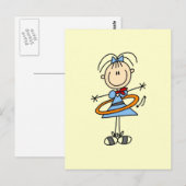 Hula Hoop Stick Figuur T-shirts en cadeautjes Briefkaart (Voorkant / Achterkant)