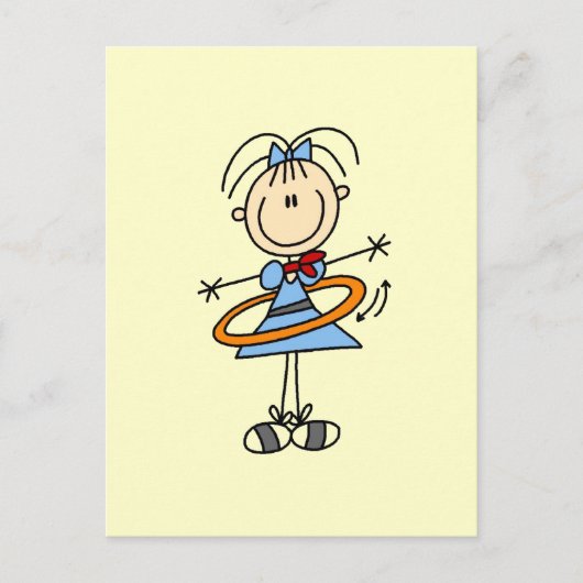 Hula Hoop Stick Figuur T-shirts en cadeautjes Briefkaart (Voorkant)