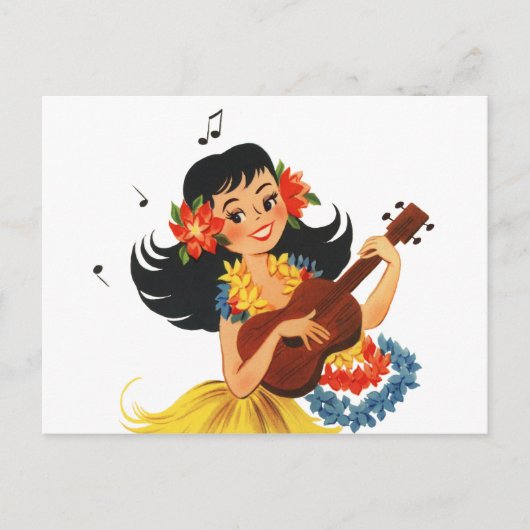 Hula Hula Girl Briefkaart (Voorkant)