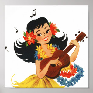 Hula Hula Girl Poster